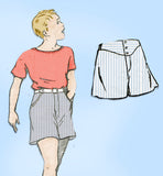 1930s Vintage New York Sewing Pattern 43 Uncut Boys Boxer and Sports Shorts Sz10