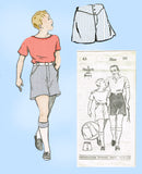 1930s Vintage New York Sewing Pattern 43 Uncut Boys Boxer and Sports Shorts Sz10