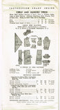 1930s Vintage New York Sewing Pattern 446 Smart Uncut Teen Girls Dress Size 14