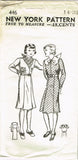 1930s Vintage New York Sewing Pattern 446 Smart Uncut Teen Girls Dress Size 14