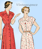 New York 470: 1940s Misses Dress w Pockets Size 36 Bust Vintage Sewing Pattern