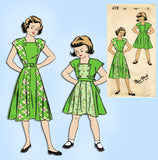 New York 478: 1940s Uncut Little Girls Dress Sz 12 Vintage Sewing Pattern
