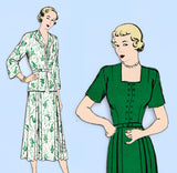 1940s VTG New York Sewing Pattern 506 Uncut Plus Size Peplum Dress 40 Bust