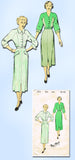 1940s Vintage New York Sewing Pattern 554 Misses Dress Great Lines Size 16 34B