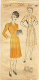 1940s Vintage New York Sewing Pattern 563 Misses WWII Street Dress Size 12 30B