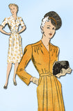 1940s Vintage New York Sewing Pattern 563 Misses WWII Street Dress Size 12 30B