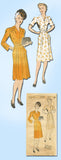 1940s Vintage New York Sewing Pattern 563 Misses WWII Street Dress Size 12 30B