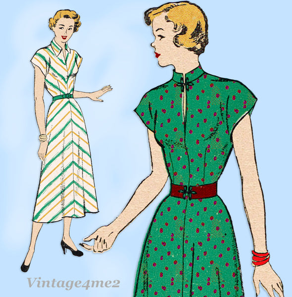 New York 623: 1940s Uncut Misses Day Dress Sz 37 B Vintage Sewing Pattern