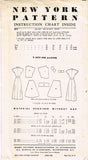 New York 623: 1940s Uncut Misses Day Dress Sz 37 B Vintage Sewing Pattern