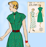 New York 623: 1940s Uncut Misses Day Dress Sz 37 B Vintage Sewing Pattern