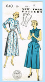 1950s Vintage New York Sewing Pattern 640 Uncut Misses Skirt & Blouse Size 35 B