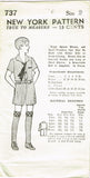 1930s Vintage New York Sewing Pattern 737 Uncut Toddler Boy's Suit Size 2