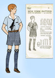 1930s Vintage New York Sewing Pattern 737 Uncut Toddler Boy's Suit Size 6