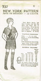 1930s Vintage New York Sewing Pattern 737 Uncut Toddler Boy's Suit Size 6