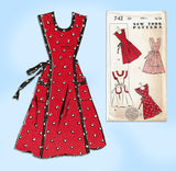 New York 742: 1940s Rare Uncut Misses Apron Set Size 34 B Vintage Sewing Pattern