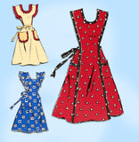 New York 742: 1940s Rare Uncut Misses Apron Set Size 34 B Vintage Sewing Pattern