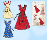New York 742: 1940s Rare Uncut Misses Apron Set Size 34 B Vintage Sewing Pattern