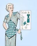 1940s Vintage New York Sewing Pattern 771 Uncut Misses Dress with Button On Apron Sz 32 Bust