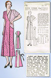 New York 81: 1930s Rare Uncut Plus Size Hooverette Dress 42 B Vintage Sewing Pattern