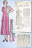 New York 81: 1930s Rare Uncut Plus Size Hooverette Dress 46 B Vintage Sewing Pattern