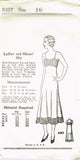 New York 8357: 1930s Uncut Misses Lace Trim Slip Sz 34B Vintage Sewing Pattern