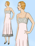 New York 8357: 1930s Uncut Misses Lace Trim Slip Sz 34B Vintage Sewing Pattern