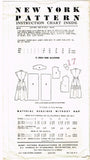 1950s Vintage New York Sewing Pattern 851 Uncut Misses Tucked Dress Size 15 33 B