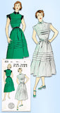 1950s Vintage New York Sewing Pattern 851 Uncut Misses Tucked Dress Size 15 33 B