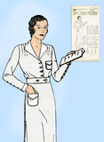 New York 86: 1930s Uncut Plus Size Nurses Uniform Dress 44 B VTG Sewing Pattern