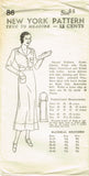 New York 86: 1930s Uncut Plus Size Nurses Uniform Dress 44 B VTG Sewing Pattern