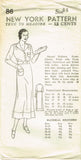 New York 86: 1930s Uncut Plus Size Nurses Uniform Dress 44 B VTG Sewing Pattern