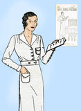 New York 86: 1930s Uncut Plus Size Nurses Uniform Dress 46 B VTG Sewing Pattern