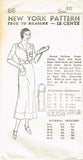 New York 86: 1930s Uncut Plus Size Nurses Uniform Dress 46 B VTG Sewing Pattern