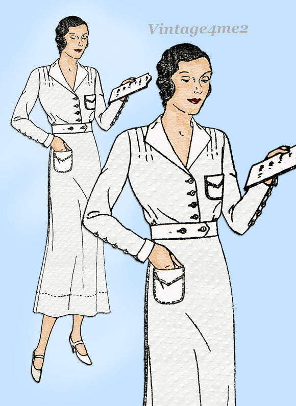 New York 86: 1930s Rare Uncut Nurses Uniform Dress 36 B Vintage Sewing Vintage4me2 New York 86: 1930s Rare Uncut Nurses Uniform Dress 36 B Vintage Sewing Vintage4me2