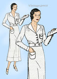 New York 86: 1930s Uncut Plus Size Nurses Uniform Dress 46 B VTG Sewing Pattern