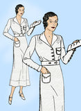 New York 86: 1930s Uncut Plus Size Nurses Uniform Dress 46 B VTG Sewing Pattern
