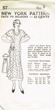 New York 87: 1930s Uncut Misses Full Cover Apron Sz Sm Vintage Sewing Pattern