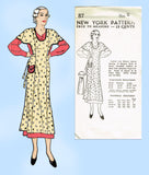 New York 87: 1930s Uncut Misses Full Cover Apron Sz Sm Vintage Sewing Pattern