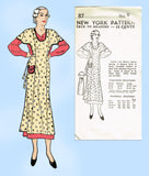 New York 87: 1930s Uncut Misses Full Cover Apron Sz Sm Vintage Sewing Pattern