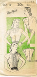 1940s Vintage New York Sewing Pattern 912 Uncut Misses Easy WWII Blouse Sz 36 B