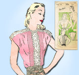 1940s Vintage New York Sewing Pattern 912 Uncut Misses Easy WWII Blouse Sz 36 B