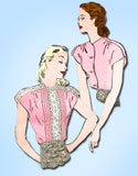 1940s Vintage New York Sewing Pattern 912 Uncut Misses Easy WWII Blouse Sz 36 B