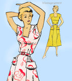 New York 933: 1940s Uncut Misses Easy Dress Size 38 Bust Vintage Sewing Pattern