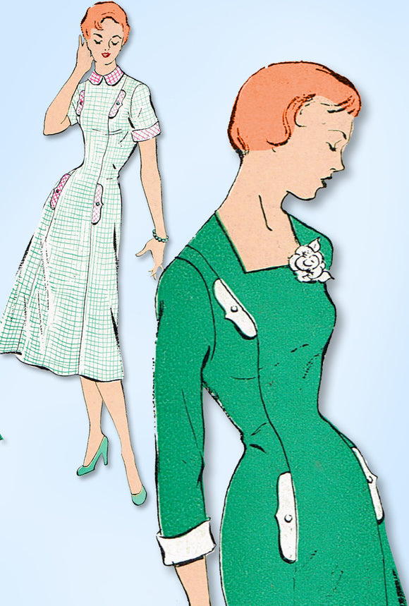 1950s Vintage New York Sewing Pattern 952 Uncut Misses Princess Dress Size 31 B