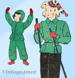 1940s Vintage New York Sewing Pattern 968 WWII Toddler Girls Snowsuit Size 6