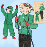 1940s Vintage New York Sewing Pattern 968 WWII Little Girls Snowsuit Size 12
