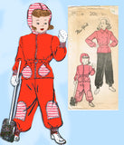 1940s Vintage New York Sewing Pattern 971 WWII Toddler Girls Snowsuit Size 4