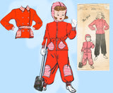 1940s Vintage New York Sewing Pattern 971 WWII Toddler Girls Snowsuit Size 4