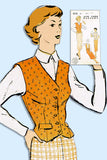 1950s Vintage New York Sewing Pattern 978 Uncut Misses Skirt & Weskit Size 33 B