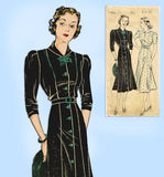 New York 994: 1930s Misses Princess Cut Dress Size 32 B Vintage Sewing Pattern